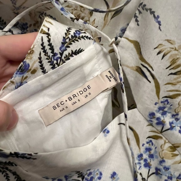 BEC + BRIDGE Lavender Bay Floral Ruched Lace Up Mini Dress US 6 - Picture 15 of 15